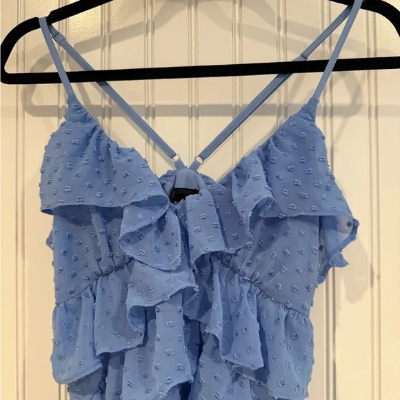 NBD Blue Ruffle Mini Dress - Picture 2 of 6